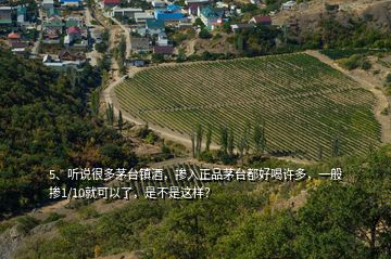 5、聽說很多茅臺鎮(zhèn)酒，摻入正品茅臺都好喝許多，一般摻1/10就可以了，是不是這樣？