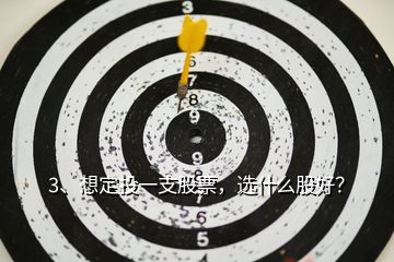 3、想定投一支股票，選什么股好？