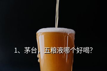 1、茅臺，五糧液哪個(gè)好喝？