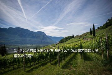 3、茅臺酒的最正確保存方法是什么？怎么做才能最大限度防止跑酒？