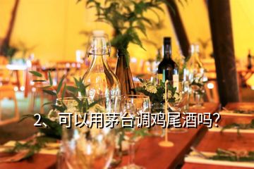 2、可以用茅臺調雞尾酒嗎？