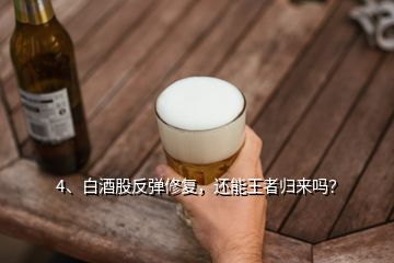4、白酒股反彈修復(fù)，還能王者歸來嗎？