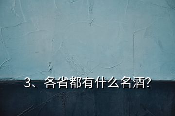 3、各省都有什么名酒？