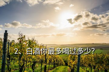 2、白酒你最多喝過多少？