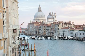 3、你會在什么場合去選擇白酒，選擇的依據(jù)是什么？
