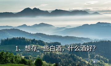 1、想存一些白酒，什么酒好？