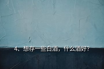 4、想存一些白酒，什么酒好？