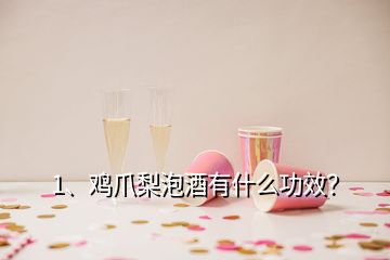1、雞爪梨泡酒有什么功效？