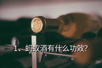 1、螞蟻酒有什么功效？