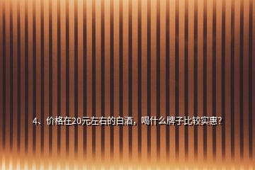 4、價(jià)格在20元左右的白酒，喝什么牌子比較實(shí)惠？