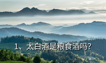 1、太白酒是糧食酒嗎？