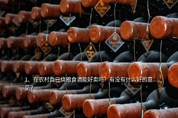1、在農(nóng)村自己燒糧食酒能好賣嗎？有沒有什么好的意見？