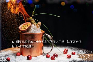1、想買幾瓶酒放二十年左右等孩子大了喝，除了茅臺(tái)還有什么好的選擇？
