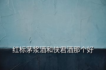 紅標(biāo)茅漿酒和俠君酒那個(gè)好