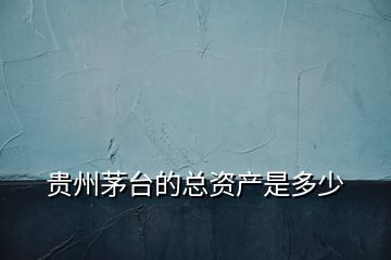 貴州茅臺的總資產是多少