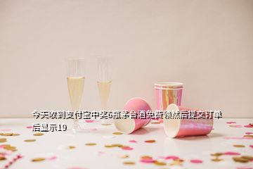今天收到支付寶中獎(jiǎng)6瓶茅臺酒免費(fèi)領(lǐng)然后提交訂單后顯示19