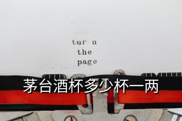 茅臺酒杯多少杯一兩