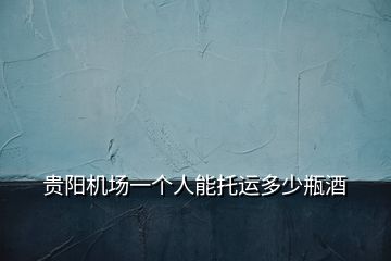 貴陽機場一個人能托運多少瓶酒