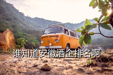 誰(shuí)知道安徽酒企排名啊