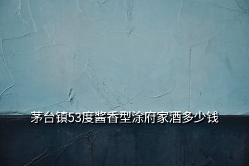 茅臺(tái)鎮(zhèn)53度醬香型涂府家酒多少錢