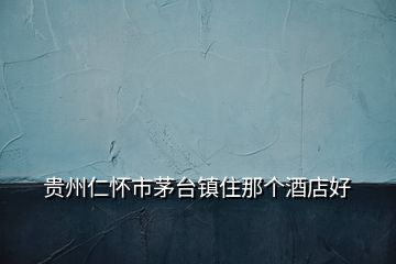 貴州仁懷市茅臺鎮(zhèn)住那個(gè)酒店好