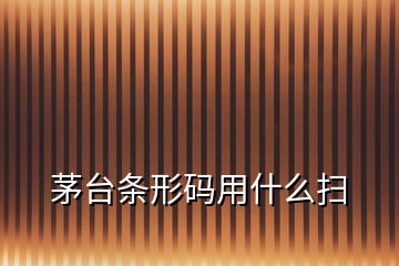 茅臺(tái)條形碼用什么掃
