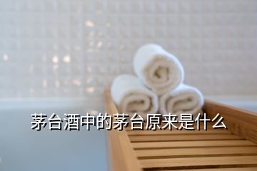 茅臺(tái)酒中的茅臺(tái)原來(lái)是什么