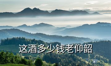 這酒多少錢(qián)老仰韶