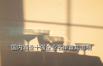 國內(nèi)酒業(yè)十強企業(yè)名單誰知道啊