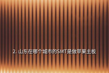 2. 山東在哪個(gè)城市的SMT是做蘋果主板