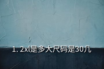 1. 2xl是多大尺碼是30幾