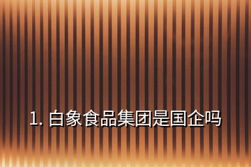 1. 白象食品集團是國企嗎