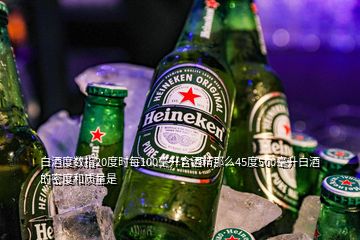 白酒度數(shù)指20度時(shí)每100毫升含酒精那么45度500毫升白酒的密度和質(zhì)量是