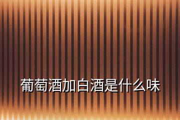 葡萄酒加白酒是什么味