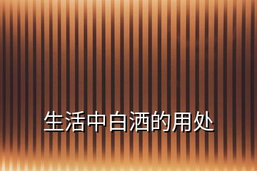 生活中白灑的用處