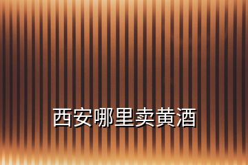 西安哪里賣黃酒