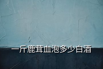 一斤鹿茸血泡多少白酒