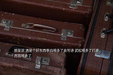 朋友說(shuō) 酒是個(gè)好東西李白喝多了會(huì)寫(xiě)詩(shī) 武松喝多了打虎 而我喝多了