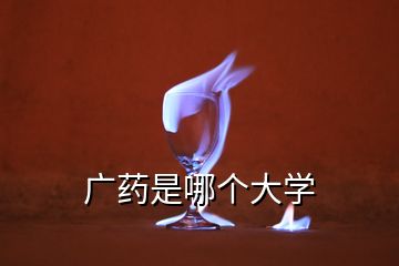 廣藥是哪個大學(xué)