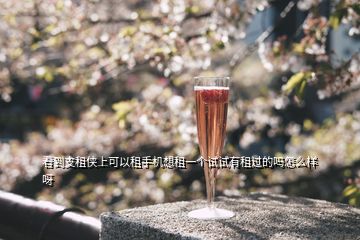 看到支租俠上可以租手機(jī)想租一個試試有租過的嗎怎么樣呀