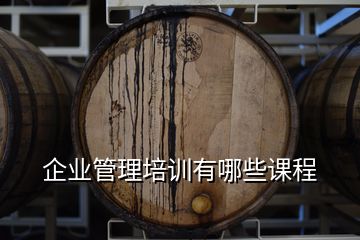 企業(yè)管理培訓有哪些課程