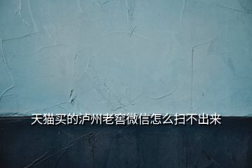 天貓買的瀘州老窖微信怎么掃不出來(lái)