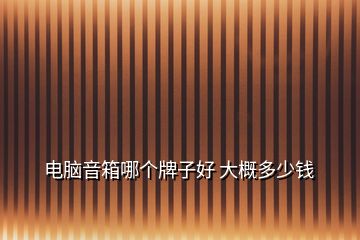 電腦音箱哪個牌子好 大概多少錢