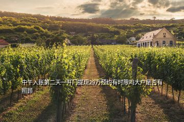 中午入賬第二天一開門提現(xiàn)29萬預(yù)約有時限嗎大戶是否有照顧