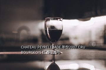 CHATEAU PEYRELEBADE 年份2007 CRU BOURGEOIS 紅酒在國內(nèi)
