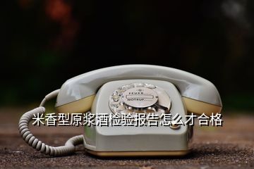 米香型原漿酒檢驗報告怎么才合格