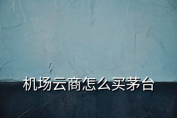 機(jī)場云商怎么買茅臺
