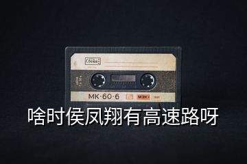 啥時侯鳳翔有高速路呀