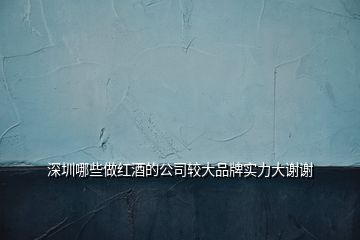 深圳哪些做紅酒的公司較大品牌實力大謝謝