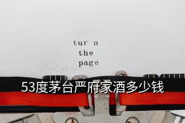 53度茅臺(tái)嚴(yán)府家酒多少錢
